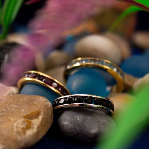 925 silver, gold plated and garnet ring - Picture 5 of 7